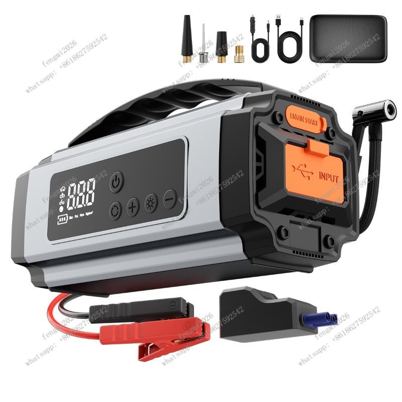 Portable Jump Starter - Pompa Gonfiagomme Portatile per Auto e