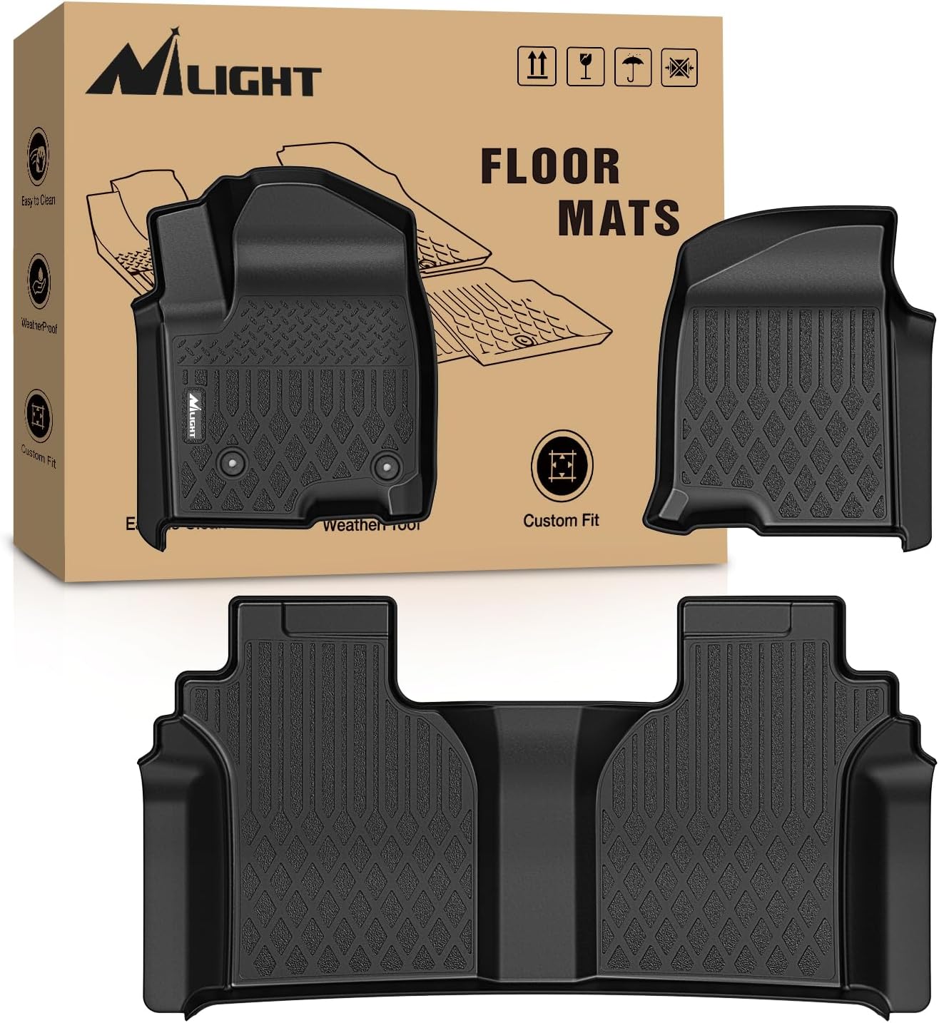 Car Floor Mat Rubber - Tappetini Nilight per Chevy Silverado GMC