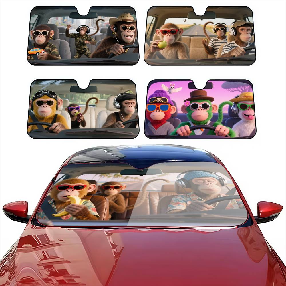 Car Accessories Outside - Divertente scimmia conducente tende parasole per