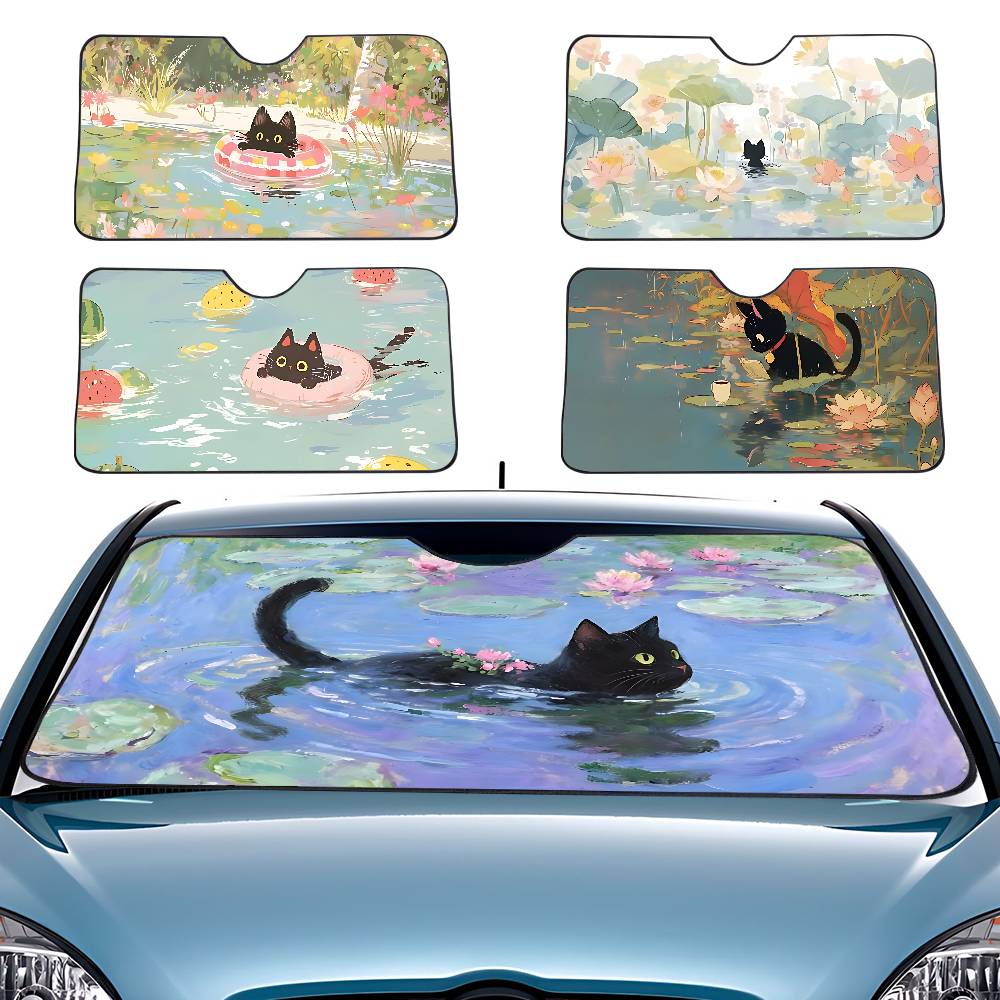 Car Accessories Outside - Gatto del fumetto in foglia di