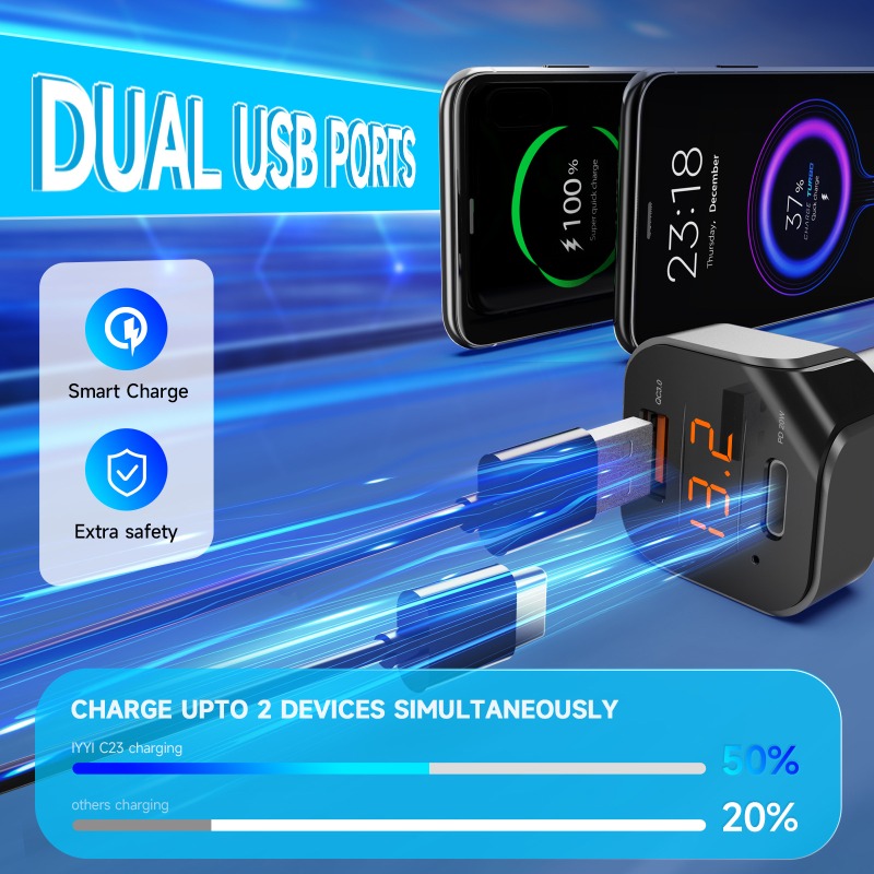 C23 Bluetooth 5.1 Car MP3 True - Car Accessories Qc recensione e prezzo