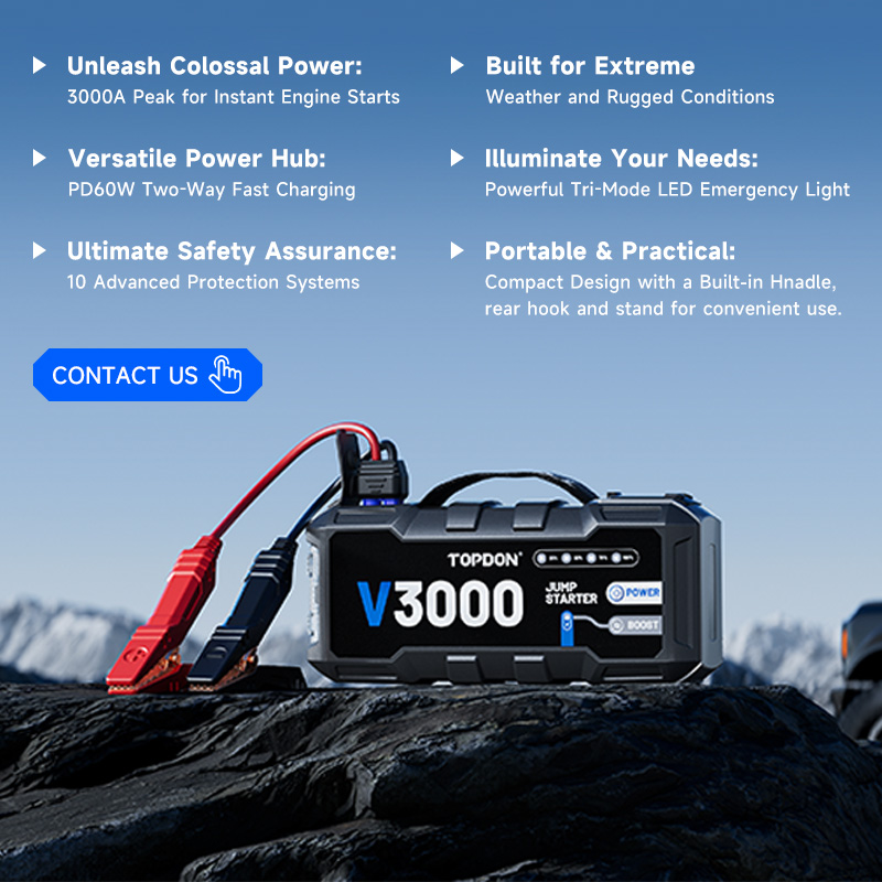 TOPDON V3000 3000A PD60W Avvia - Portable Jump Starter recensione e prezzo